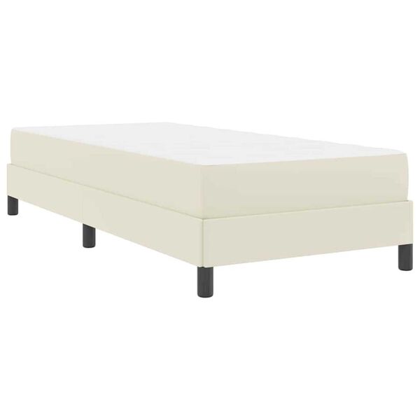 vidaXL Κρεβάτι με στρώμα Κρεμ 90 x 200 cm Τεχνητό δέρμα
