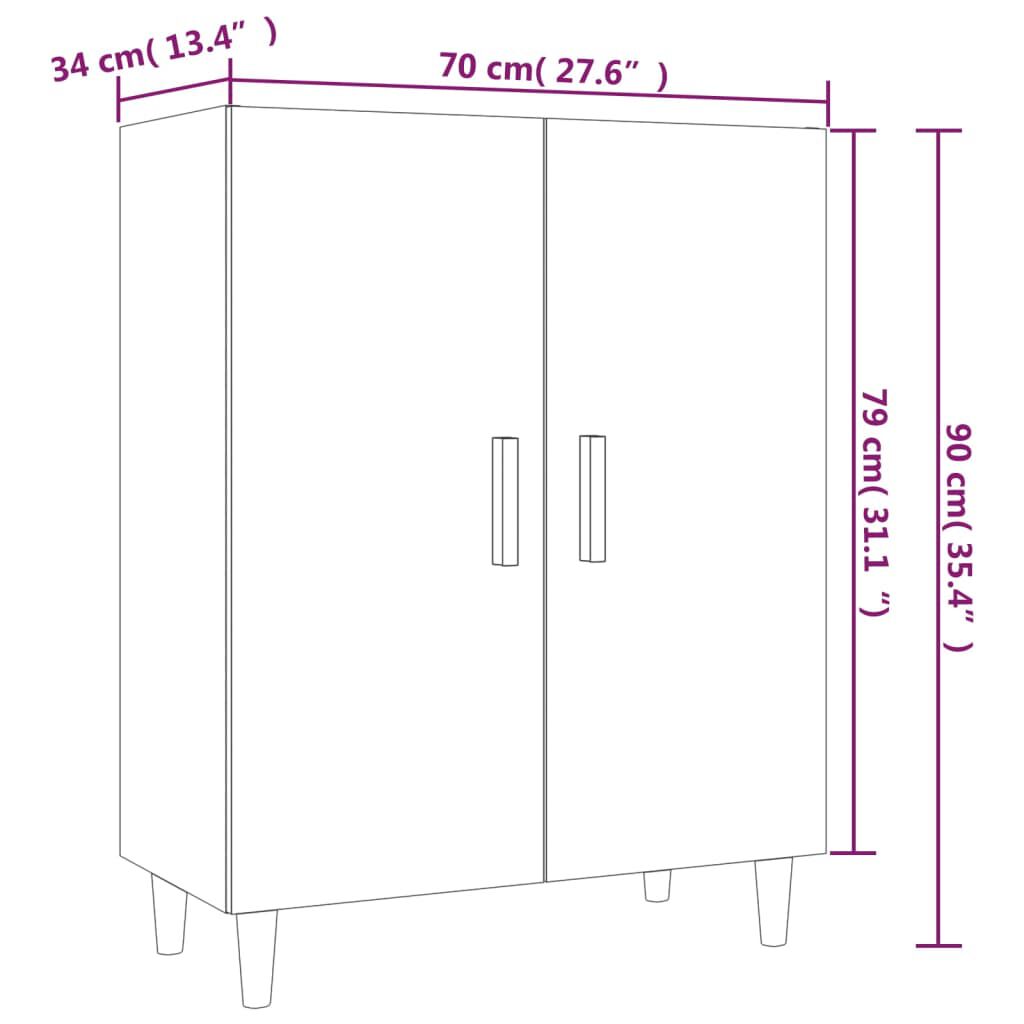 vidaXL Ντουλάπι Λευκό 70 x 34 x 90 εκ. από Επεξεργασμένο Ξύλο
