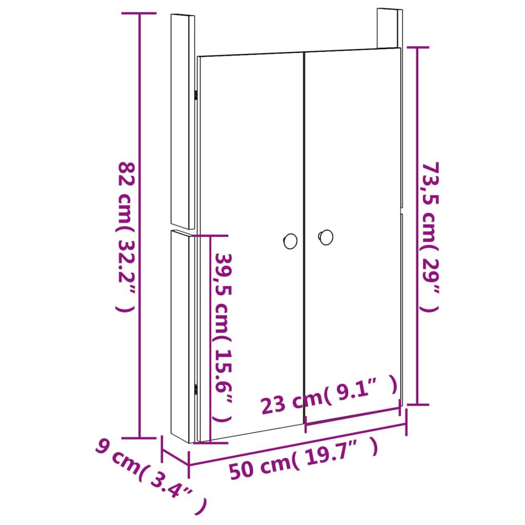 vidaXL Πόρτες Κουζίνας Εξ. Χώρου Λευκές 50x9x82 εκ Μασίφ Ξύλο Πεύκου