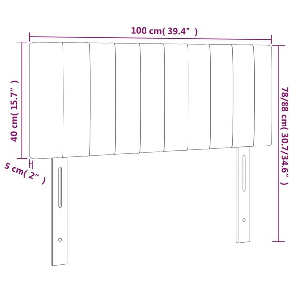 vidaXL Κεφαλάρι Κρεβατιού Σκούρο Μπλε 100x5x78/88 εκ. Βελούδινο