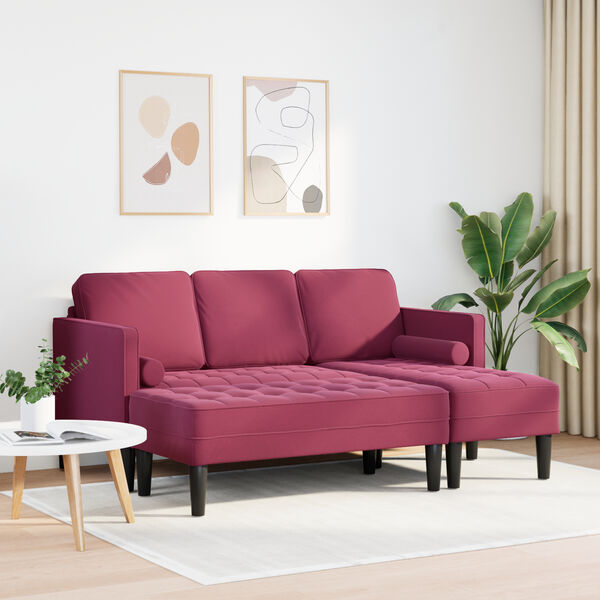 vidaXL Σετ Καναπέ 2 pcs Μπορντό 173 x 131 x 67 εκ Βελούδο