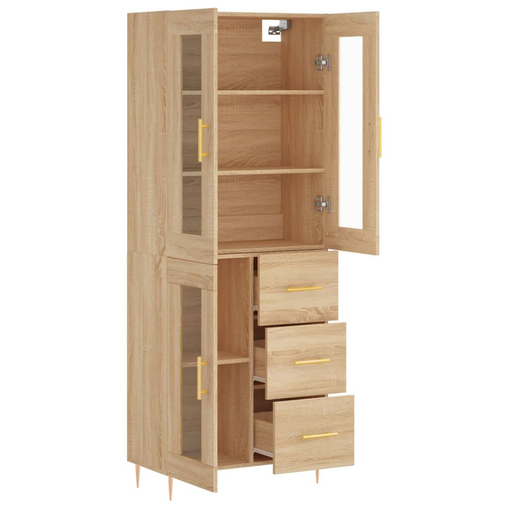 vidaXL Ντουλάπι Sonoma δρυς 69,5 x 34 x 180 εκ. από Επεξεργασμένο Ξύλο