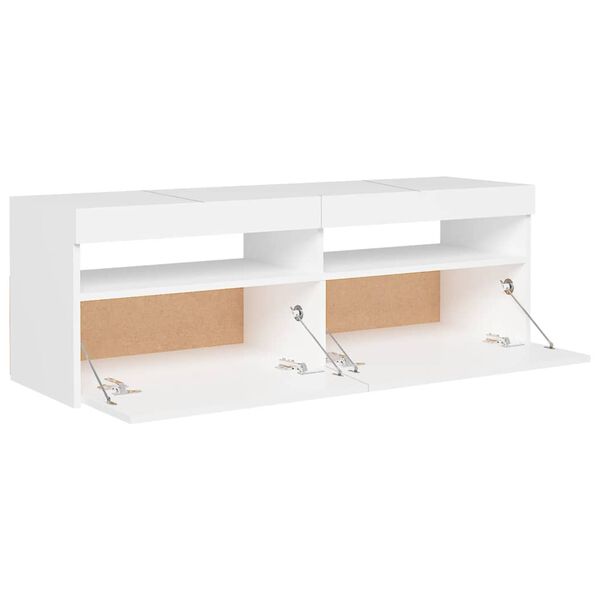 vidaXL Έπιπλο Τηλεόρασης με LED Καφέ Λευκό 120x30x50 εκ.
