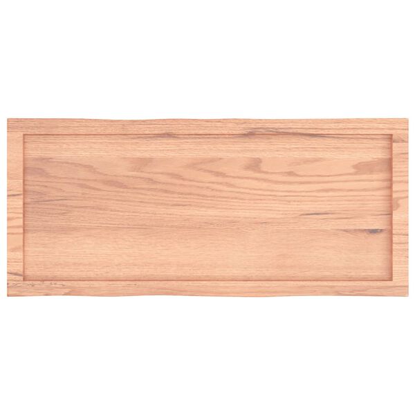vidaXL Επιφ Τραπεζιού Αν Καφέ 100x40x(2-4)εκ.Ακατέργ. Μασίφ Ξύλο Δρυός