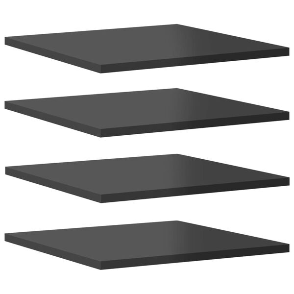 vidaXL Ράφια Βιβλιοθήκης 4 τεμ. Γυαλ. Γκρι 40x40x1,5 εκ. Μοριοσανίδα