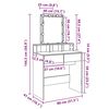 vidaXL Μπουντουάρ με LED Μαύρο 80 x 41 x 144,5 εκ.