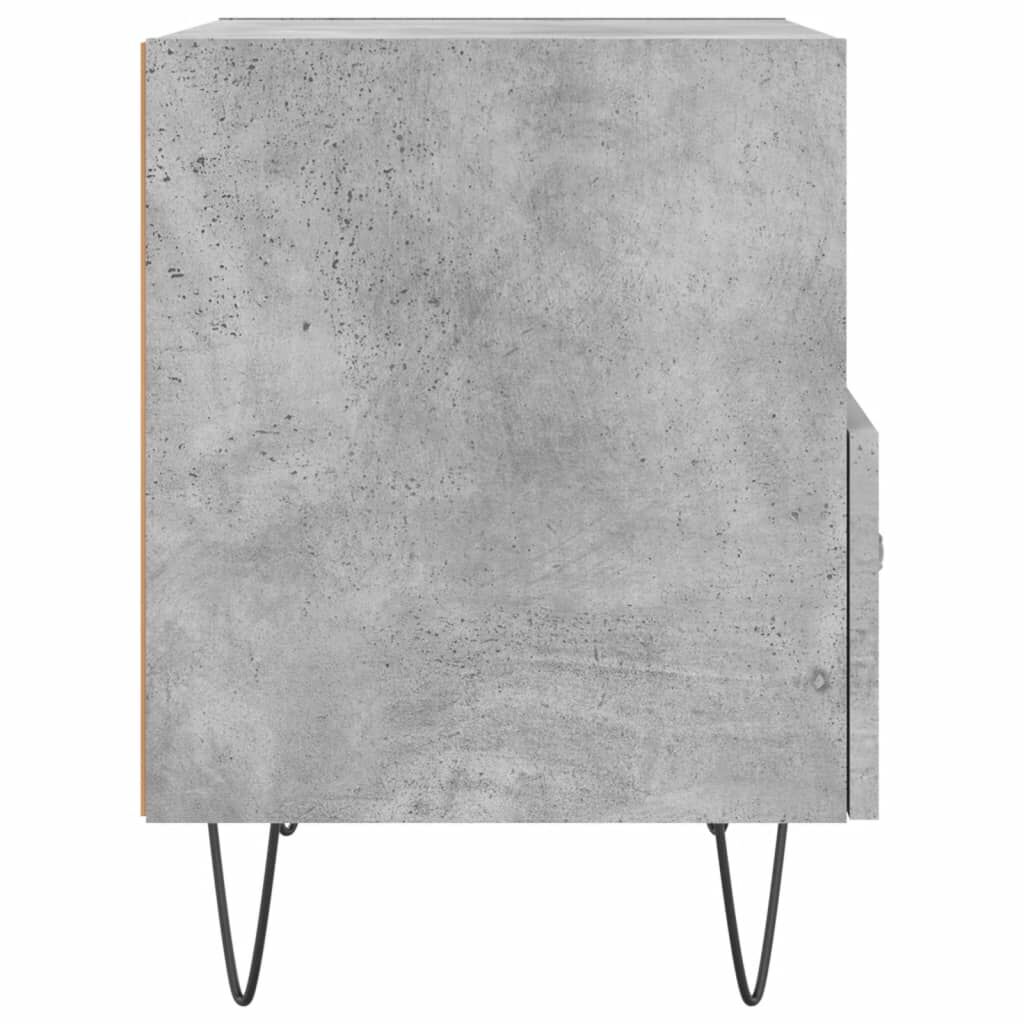 vidaXL Κομοδίνα 2 τεμ. Γκρι Σκυροδεμ. 40 x 35 x 47,5 εκ. Επεξεργ. Ξύλο