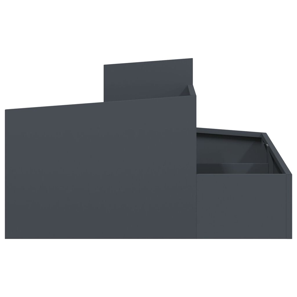 vidaXL Γλάστρα Ανθρακί 80x80x50 cm Κρύο Σιδηροσύρμα