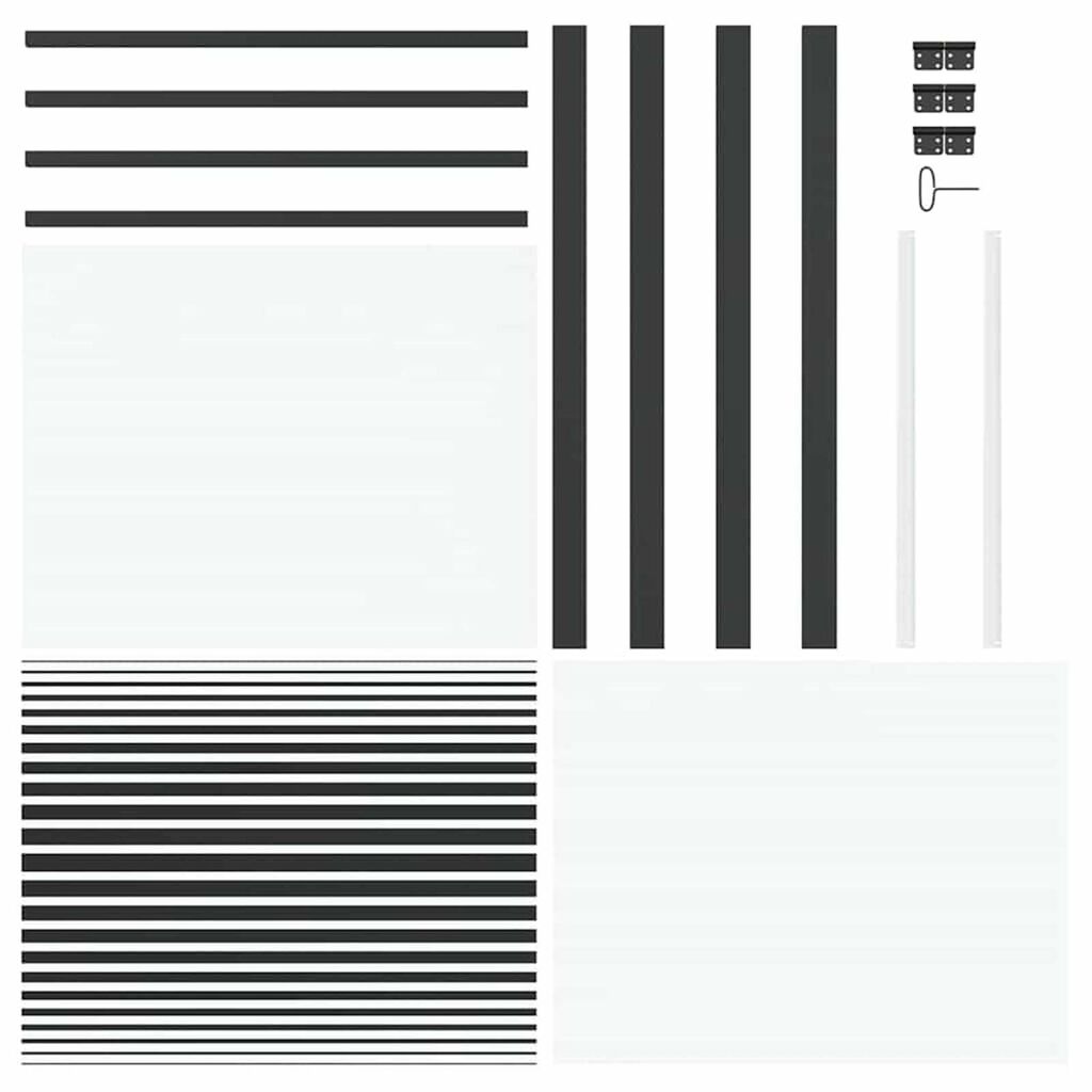vidaXL Εσωτερική Πόρτα Μαύρο 93 x 201.5 cm Tempered γυαλί, Αλουμίνιο