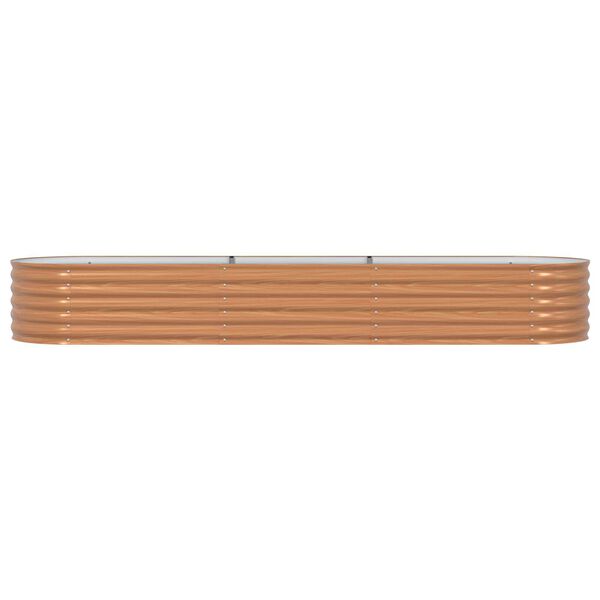 vidaXL Υπερυψωμένη Ζαρντινιέρα Καφέ 320 x 80 x 44 cm Ατσάλι