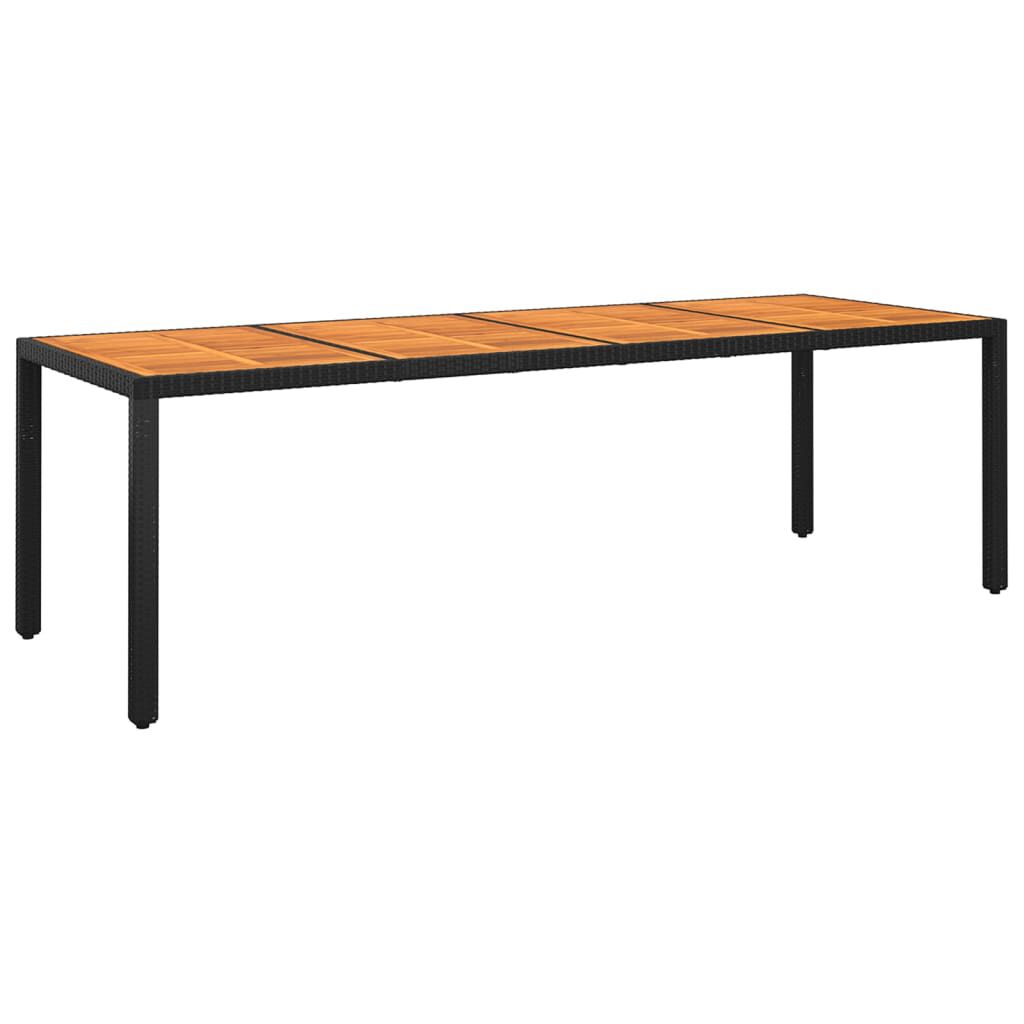 vidaXL Τραπέζι Κήπου Μαύρο 250x100x75 εκ. Ξύλο Ακακίας/Συνθετικό Ρατάν