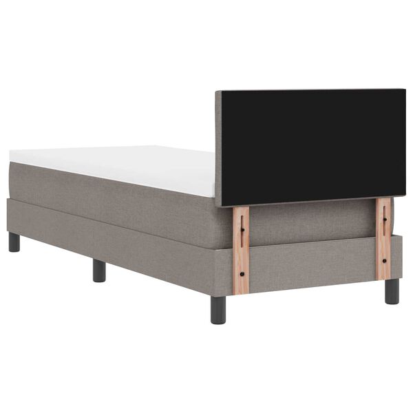 vidaXL Κρεβάτι με ελατήρια με στρώμα Taupe 80 x 200 cm ύφασμα