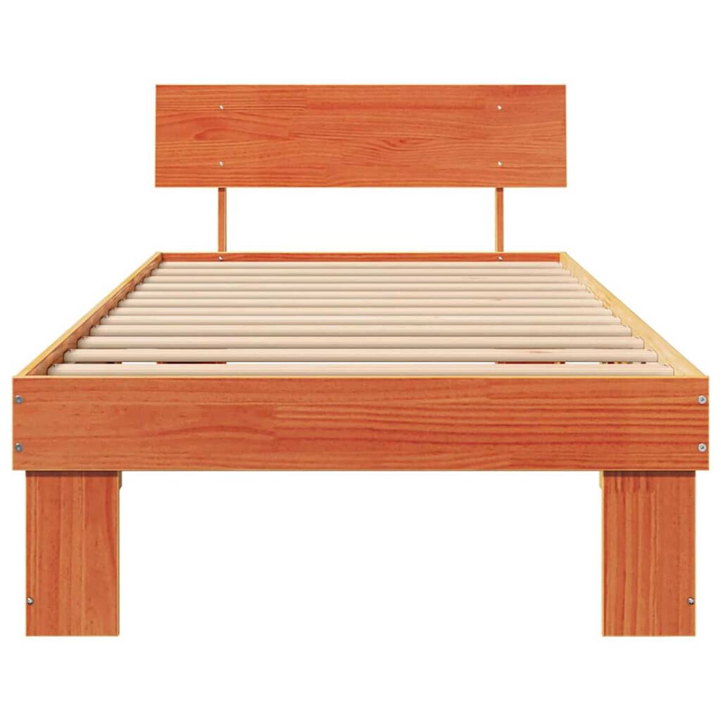 vidaXL Σκελετός Κρεβατιού Καφέ κεριού 90 x 190 cm Μασίφ ξύλο πεύκου