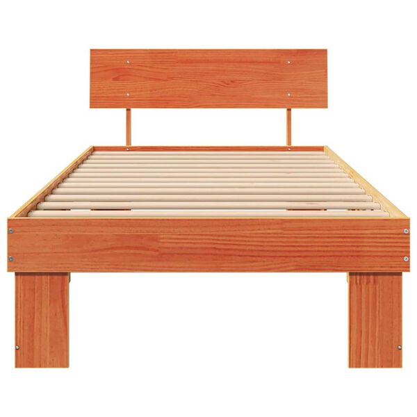 vidaXL Σκελετός Κρεβατιού Καφέ κεριού 90 x 190 cm Μασίφ ξύλο πεύκου