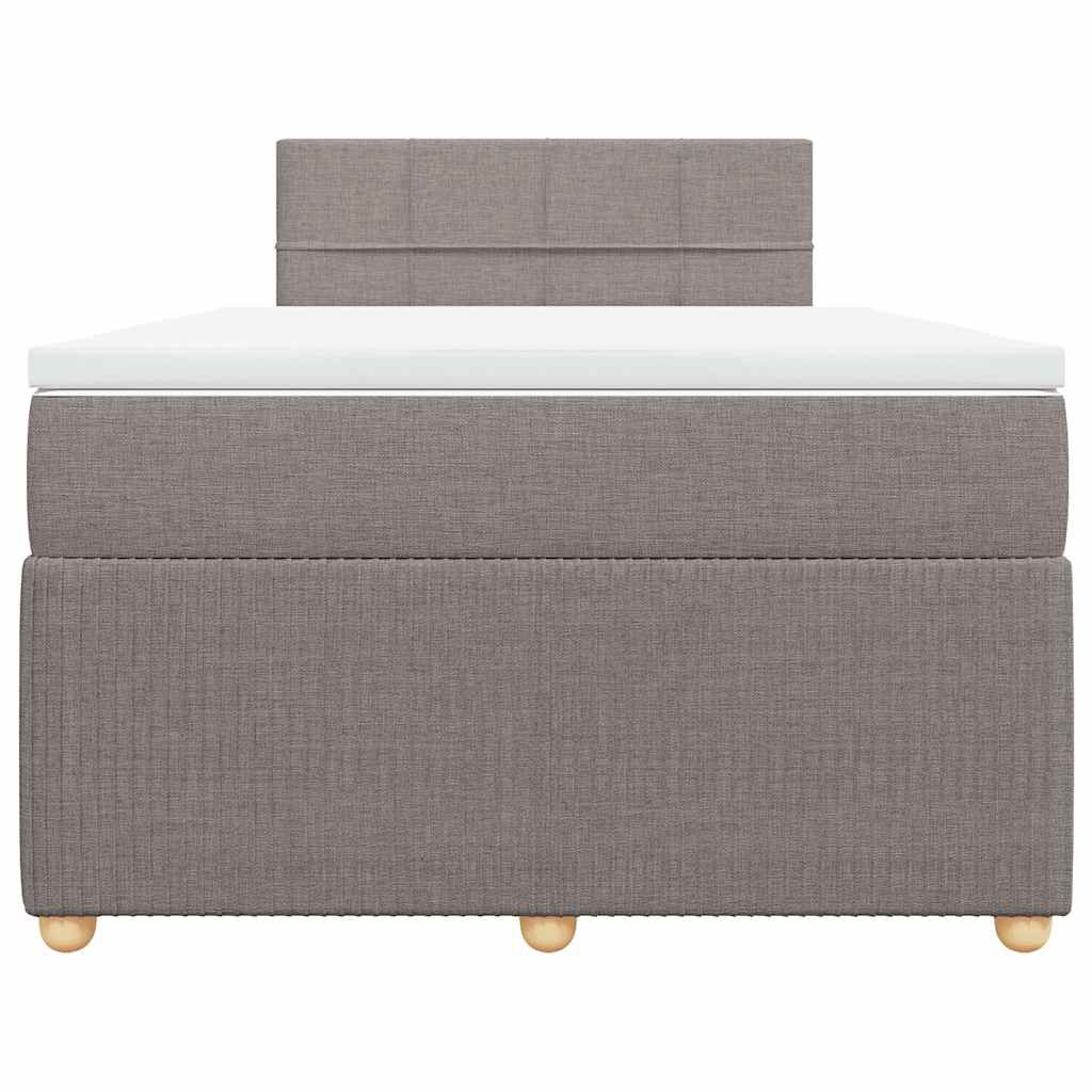 vidaXL Κρεβάτι Boxspring με Στρώμα Taupe 120x200 εκ. Υφασμάτινο