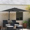 vidaXL Ομπρέλα Κήπου Μαύρο 248.5 x 247.5 x 160 εκ. ύφασμα