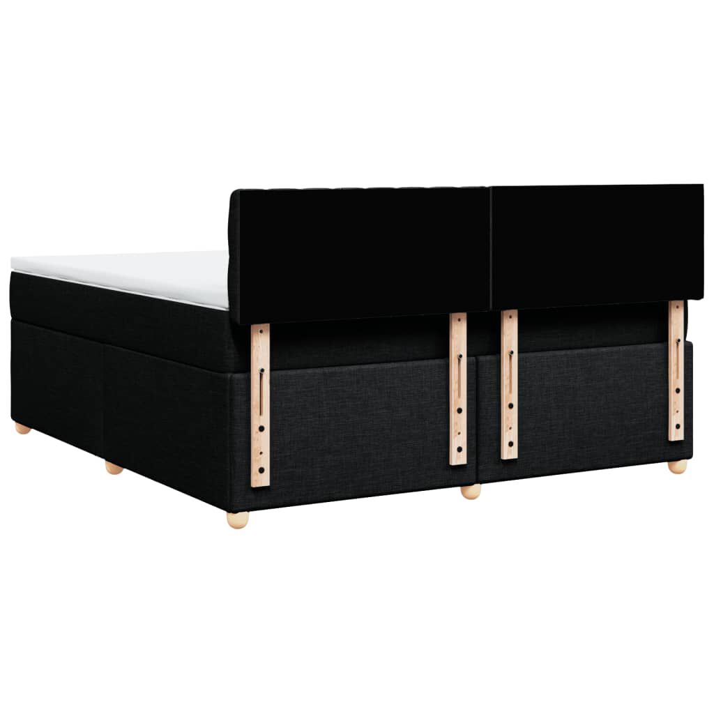 vidaXL Κρεβάτι Boxspring με Στρώμα Μαύρο 180x200 εκ. Υφασμάτινο