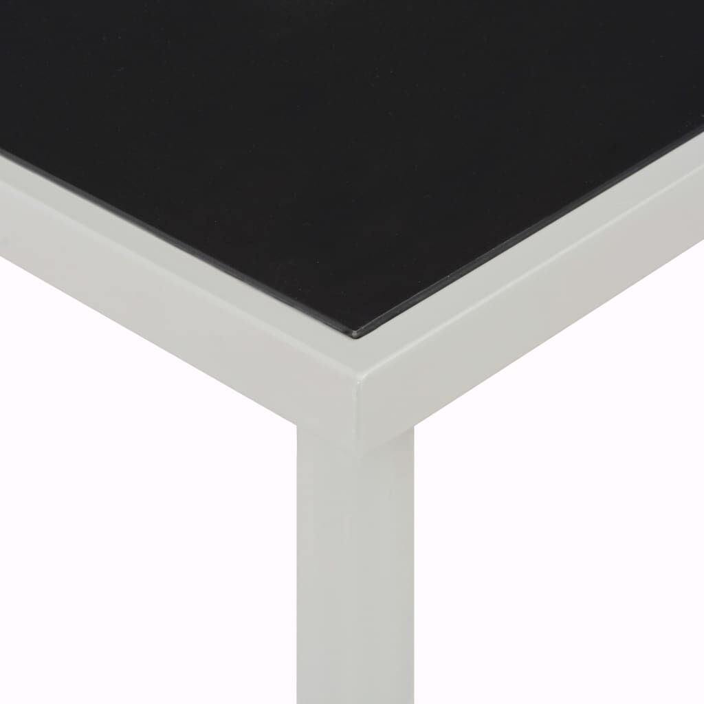 vidaXL Τραπέζι Κήπου Μαύρο 220 x 90 x 74,5 εκ. Ατσάλινο