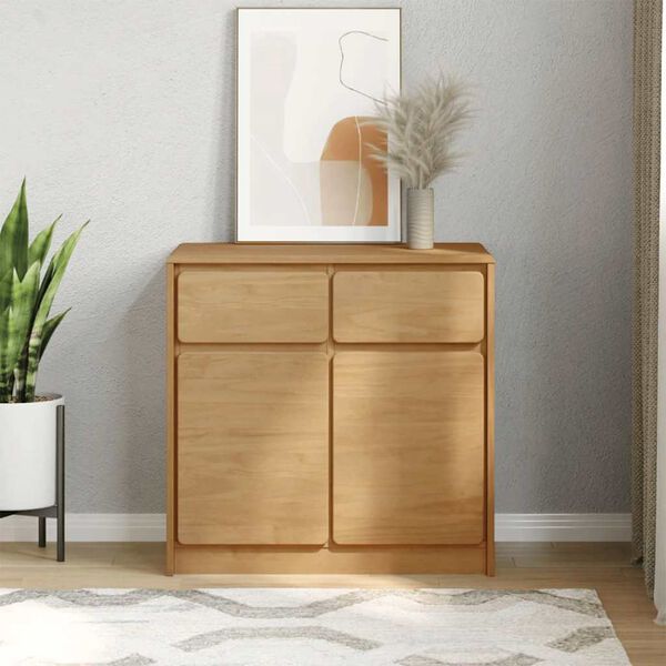 vidaXL Ντουλάπι SAUDA Δρυς 80x43x75,5 εκ. από Μασίφ Ξύλο Πεύκου