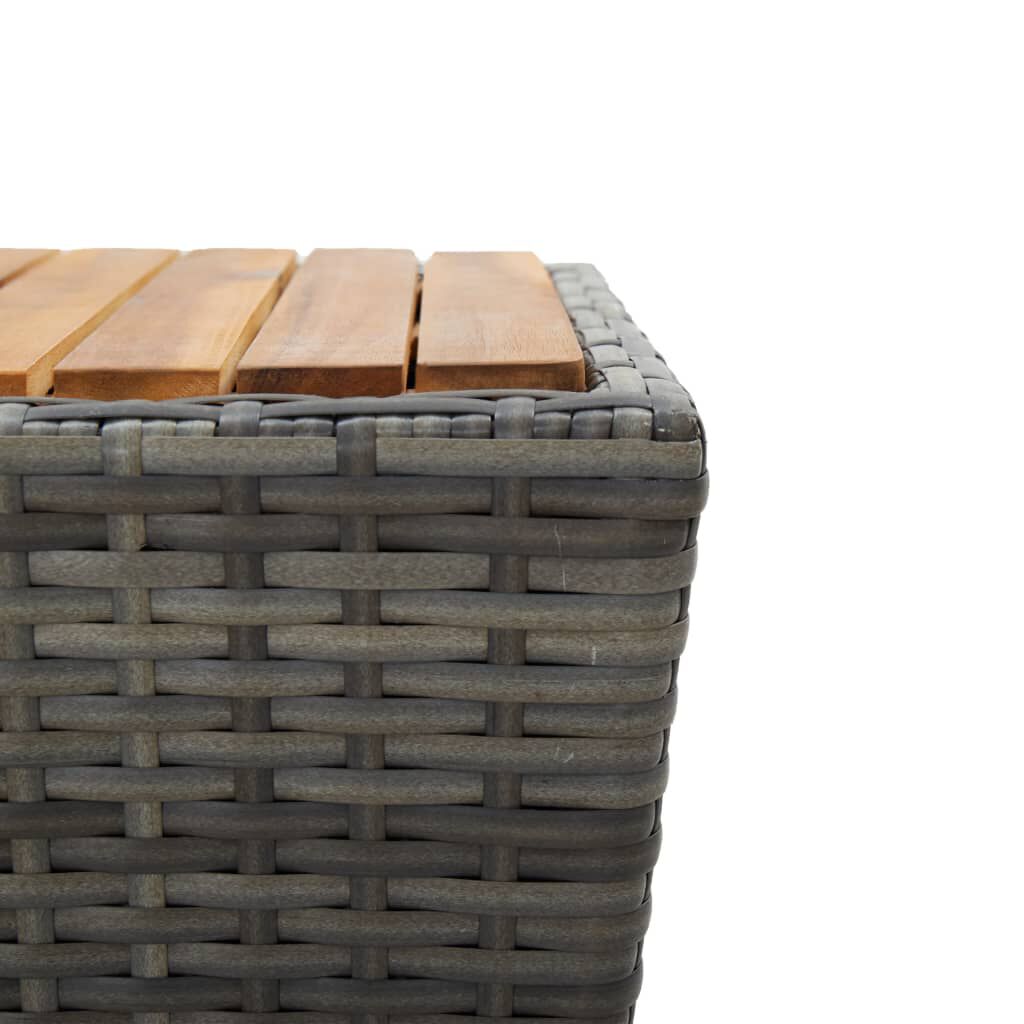 vidaXL Τραπέζι Βοηθητικό Γκρι 41,5x41,5x43 εκ Συνθ.Ρατάν/Ξύλο Ακακίας