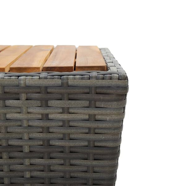 vidaXL Τραπέζι Βοηθητικό Γκρι 41,5x41,5x43 εκ Συνθ.Ρατάν/Ξύλο Ακακίας