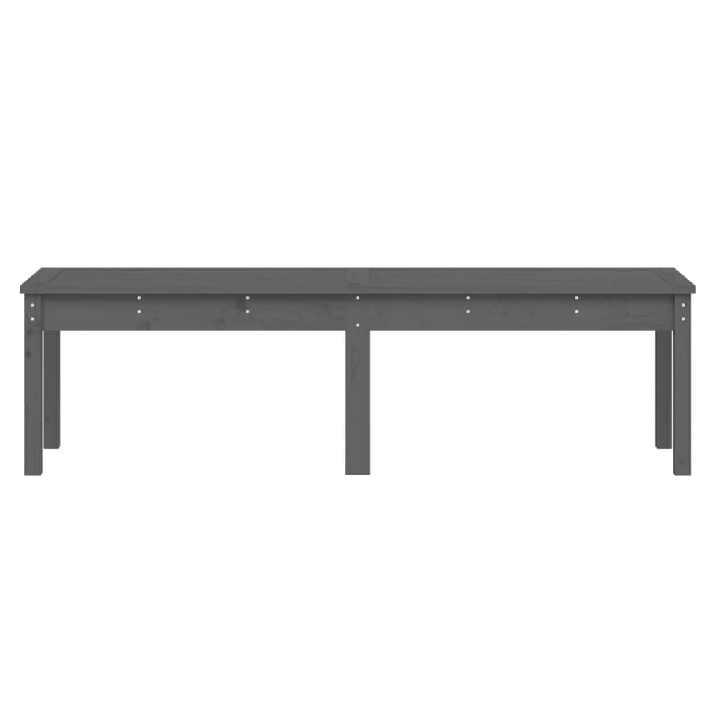 vidaXL Πάγκος Κήπου Διθέσιος Γκρι 159,5x44x45 εκ. Μασίφ Ξύλο Πεύκου