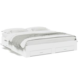 vidaXL Πλαίσιο Κρεβατιού με Συρτάρια Χωρίς Στρώμα Λευκό 180x200 εκ.