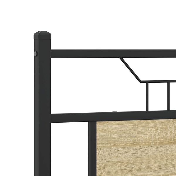 vidaXL Σκελετός Κρεβ. Χωρίς Στρώμα Sonoma Δρυς 193x203 εκ. Μεταλλικό