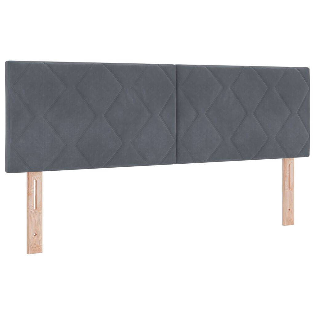 Κρεβάτι Box Spring με στρώμα vidaXL Σκούρο Γκρι 160x200 εκ Βελούδο