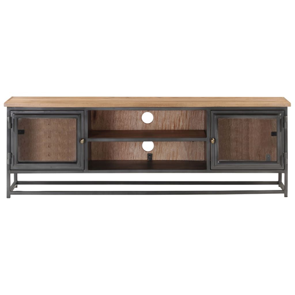 vidaXL Έπιπλο Τηλεόρασης Γκρι 120x30x40εκ. Μασίφ Ξύλο Ακακίας & Ατσάλι