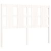 vidaXL Πλαίσιο Κρεβατιού με Κεφαλάρι Λευκό από Μασίφ Ξύλο Double