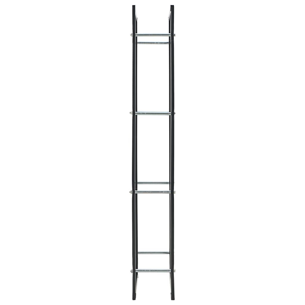 vidaXL Ράφι Καυσόξυλων Μαύρο 50 x 20 x 150 εκ. Ατσάλινο