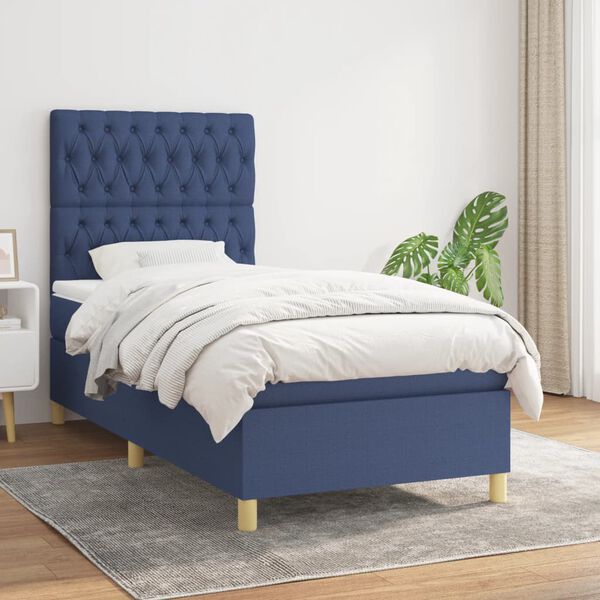vidaXL &Kappa;&rho;&epsilon;&beta;ά&tau;&iota; Boxspring &mu;&epsilon; &Sigma;&tau;&rho;ώ&mu;&alpha; &Mu;&pi;&lambda;&epsilon; 90x190 &epsilon;&kappa;.&Upsilon;&phi;&alpha;&sigma;&mu;ά&tau;&iota;&nu;&omicron;