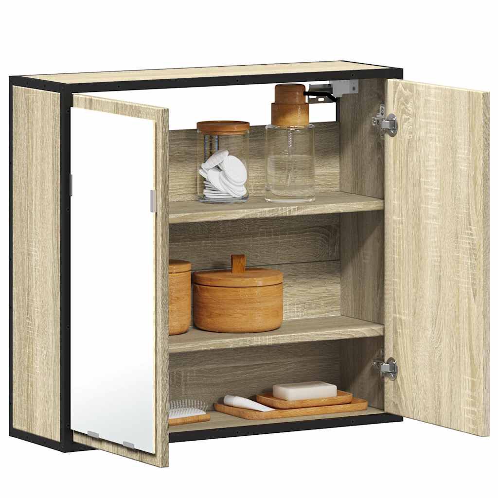 vidaXL Ντουλάπι καθρέφτη μπάνιου Sonoma Oak 65x20x60 cm