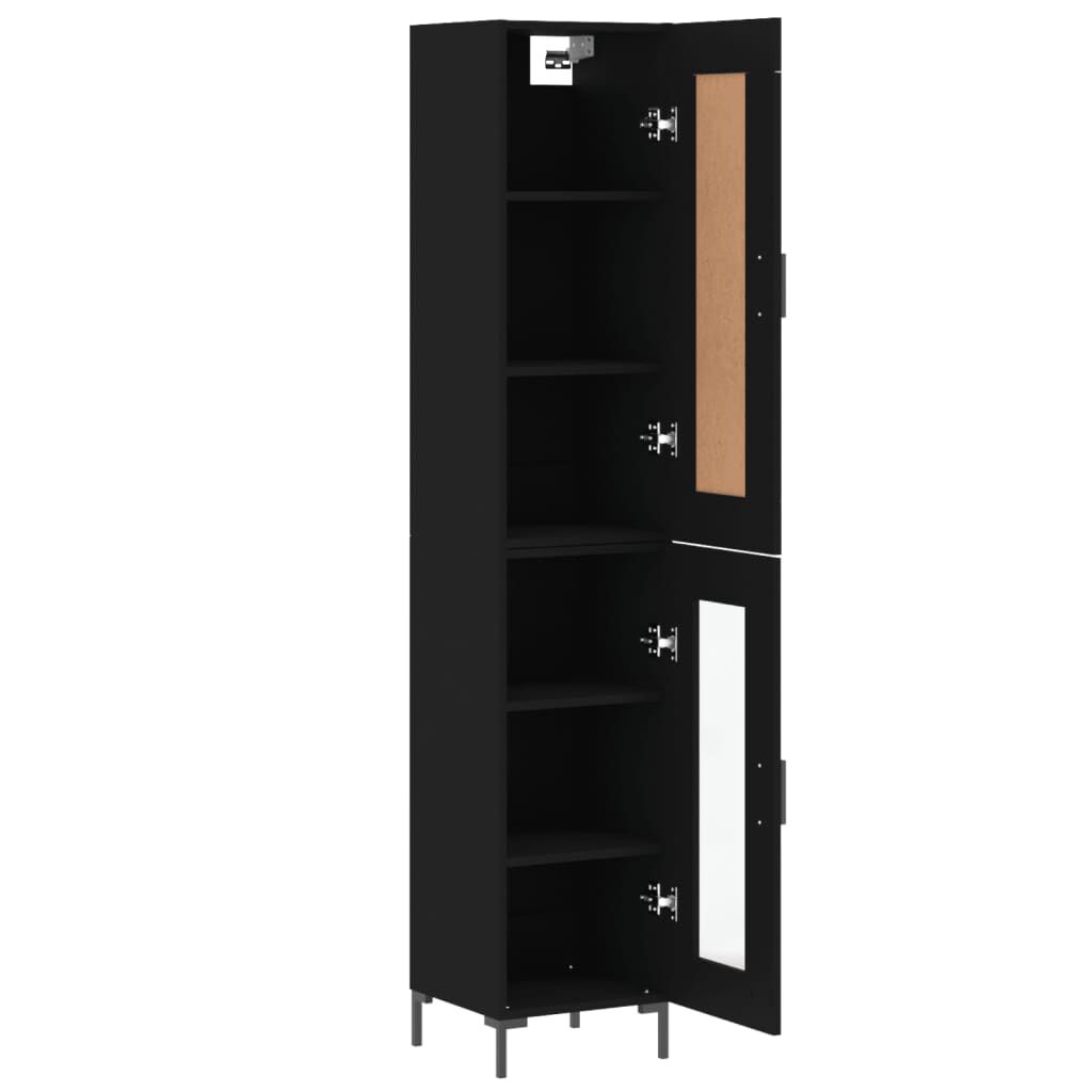 vidaXL Ντουλάπι Μαύρο 34,5 x 34 x 180 εκ. από Επεξεργασμένο Ξύλο