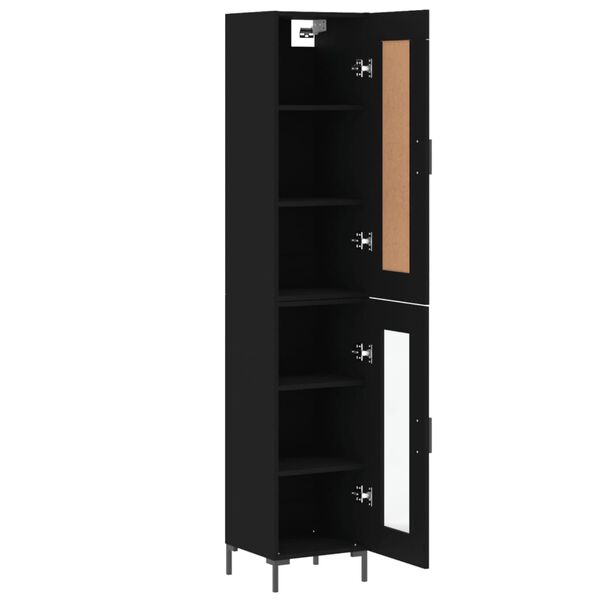 vidaXL Ντουλάπι Μαύρο 34,5 x 34 x 180 εκ. από Επεξεργασμένο Ξύλο