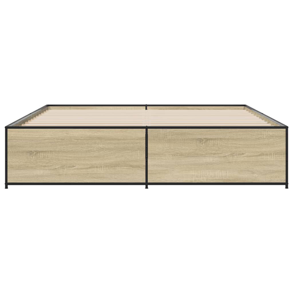 vidaXL Πλαίσιο Κρεβατιού Sonoma Δρυς 180x200 εκ. Επεξ. Ξύλο & Μέταλλο