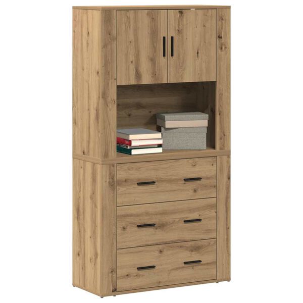vidaXL Highboard Artisan Oak 80 x 33 x 150 &epsilon;&kappa; &Epsilon;&pi;&epsilon;&xi;&epsilon;&rho;&gamma;&alpha;&sigma;&mu;έ&nu;&omicron; &xi;ύ&lambda;&omicron;
