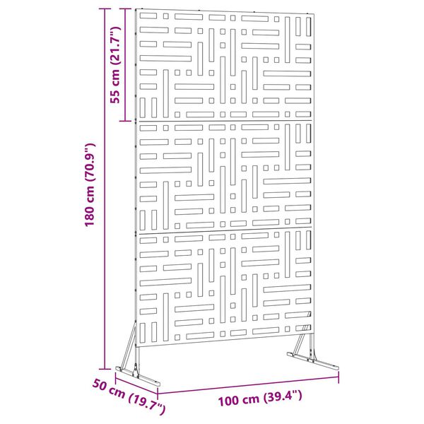 vidaXL Παρτίδα Ιδιωτικότητας 180 cm Γαλβανισμένος Χάλυβας