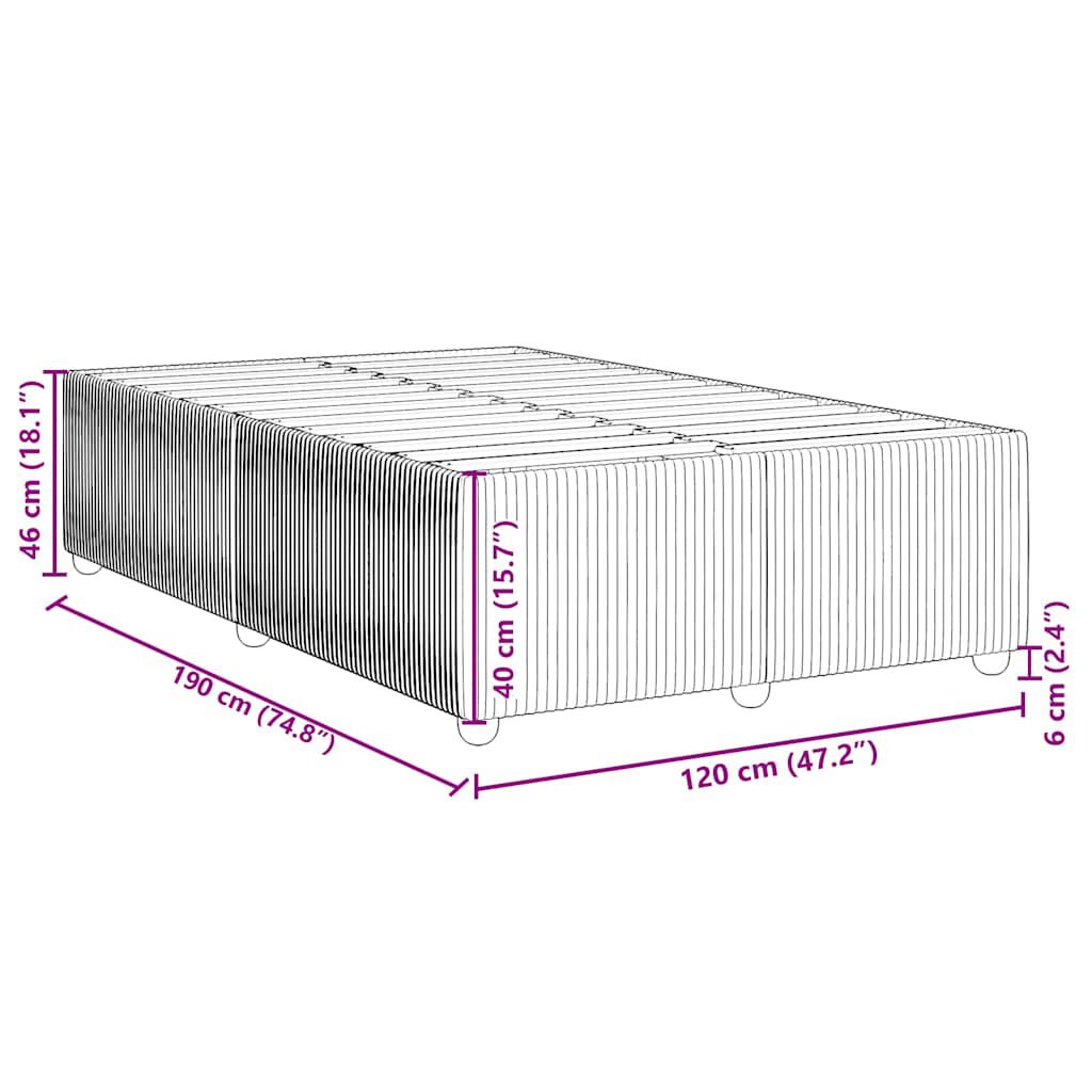 vidaXL Πλαίσιο Κρεβατιού χωρίς στρώμα Πράσινο 120x190εκ. Βελούδινο