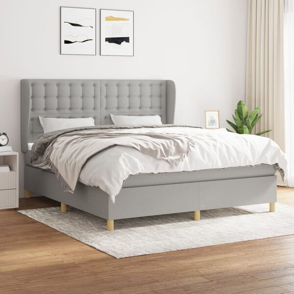 vidaXL &Kappa;&rho;&epsilon;&beta;ά&tau;&iota; Boxspring &mu;&epsilon; &Sigma;&tau;&rho;ώ&mu;&alpha; &Alpha;&nu;&omicron;&iota;&chi;&tau;ό &Gamma;&kappa;&rho;&iota; 180x200 &epsilon;&kappa;. &Upsilon;&phi;&alpha;&sigma;&mu;ά&tau;&iota;&nu;&omicron;