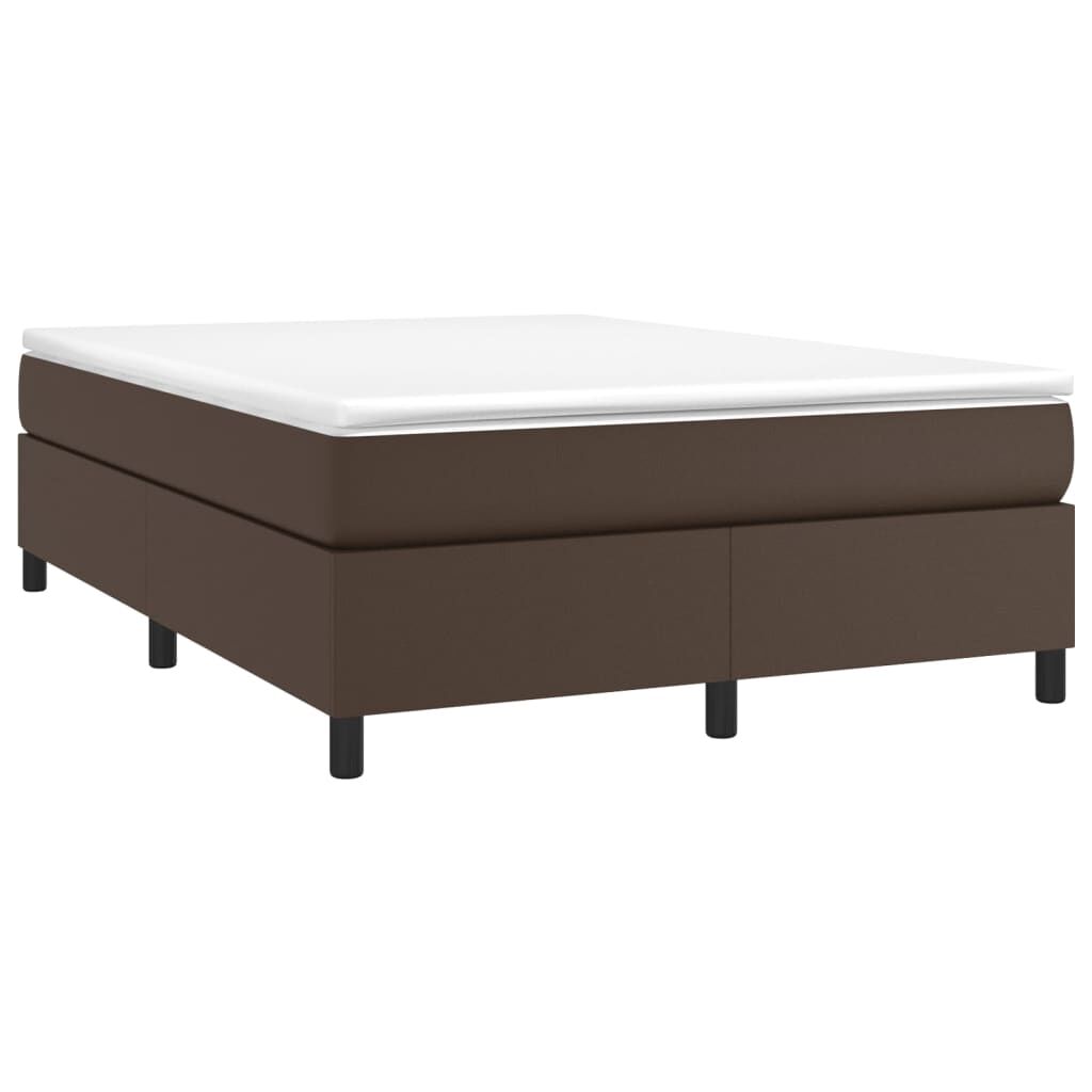 vidaXL Κρεβάτι Boxspring με Στρώμα Καφέ 180x200 εκ. Συνθετικό Δέρμα