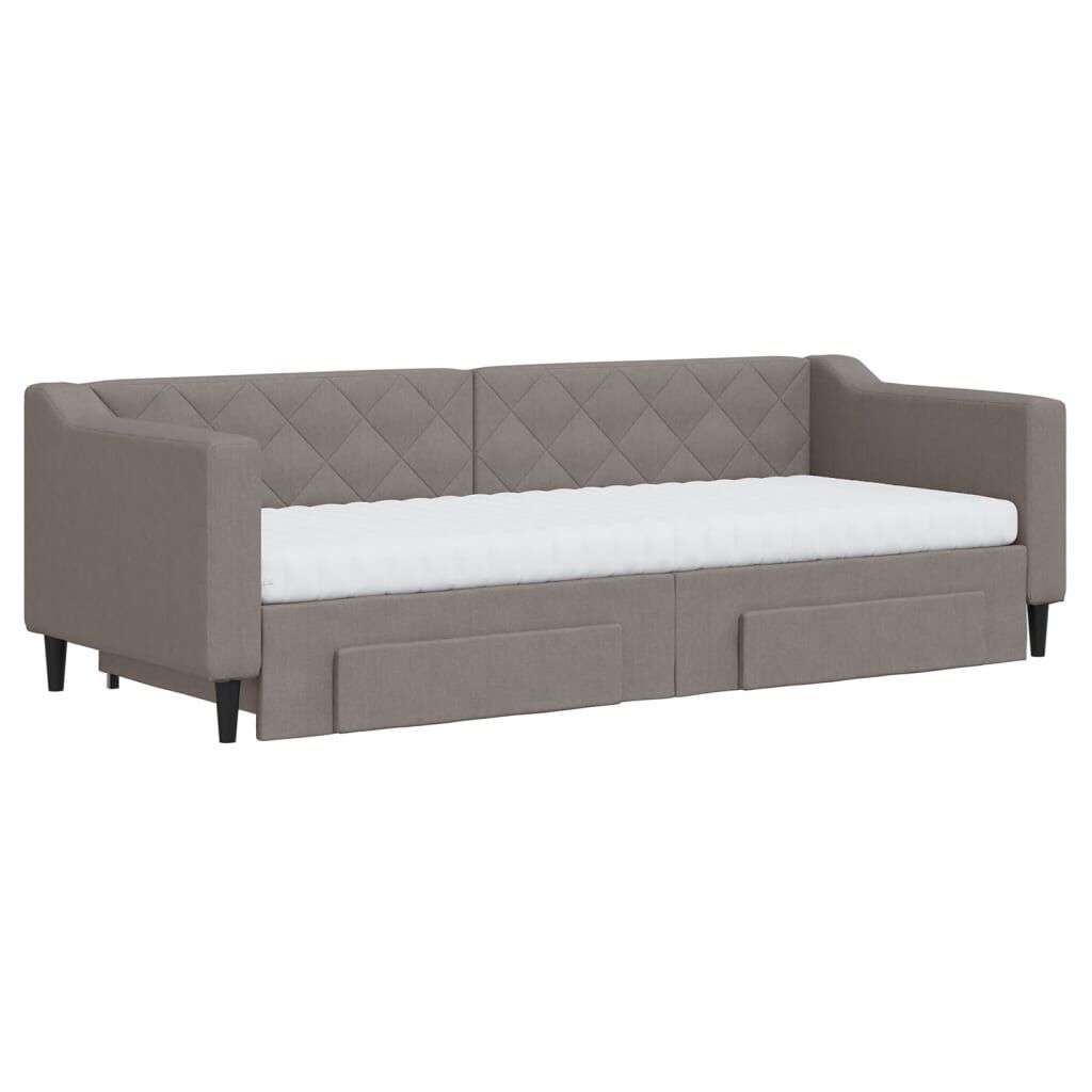 vidaXL Καναπές Κρεβάτι Συρόμενος Taupe 80x200 εκ. Υφασμάτινος Συρτάρια