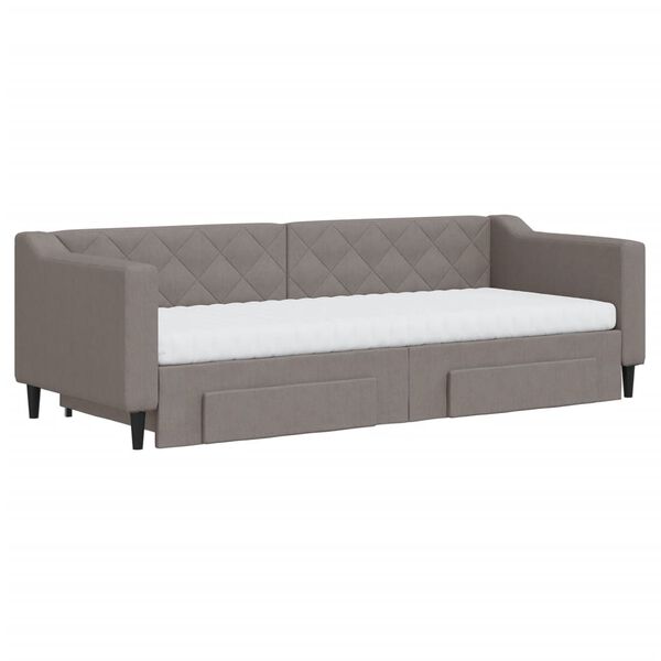 vidaXL Καναπές Κρεβάτι Συρόμενος Taupe 80x200 εκ. Υφασμάτινος Συρτάρια