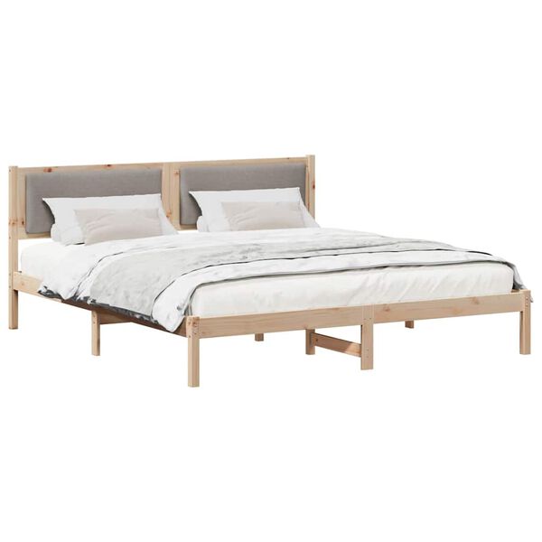 vidaXL &Sigma;&kappa;&epsilon;&lambda;&epsilon;&tau;ό&sigmaf; &Kappa;&rho;&epsilon;&beta;&alpha;&tau;&iota;&omicron;ύ Taupe 180 x 200 cm &Sigma;&tau;&epsilon;&rho;&epsilon;ά &xi;&upsilon;&lambda;&epsilon;ί&alpha; &pi;&epsilon;ύ&kappa;&omicron;&upsilon;