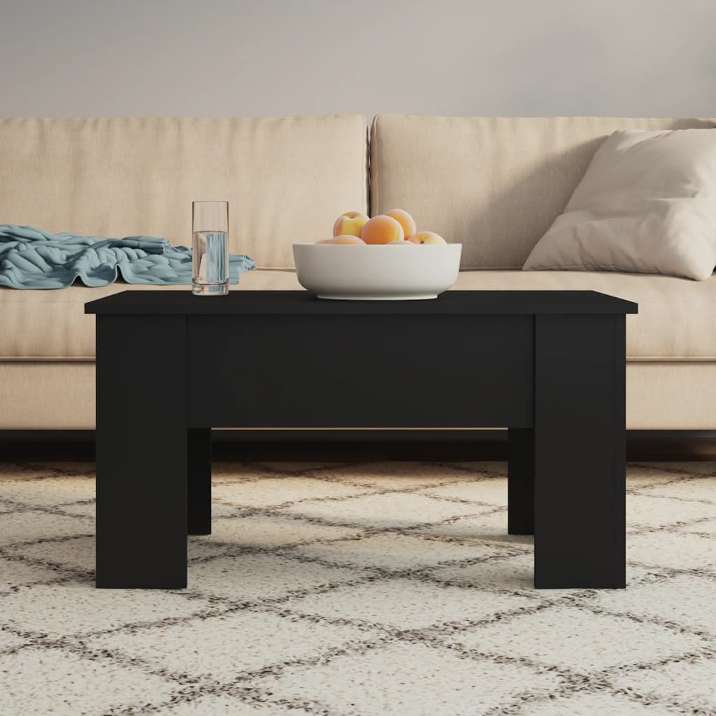 vidaXL Τραπεζάκι Σαλονιού Μαύρο 79 x 49 x 41 εκ. Επεξεργασμένο Ξύλο