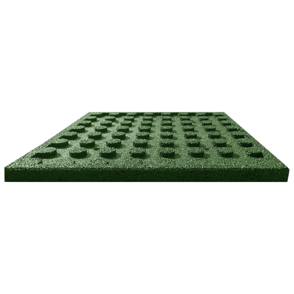 vidaXL Πλάκες Δαπέδου Ασφαλείας 18 τεμ. Πράσινες 50x50x3 εκ. Καουτσούκ