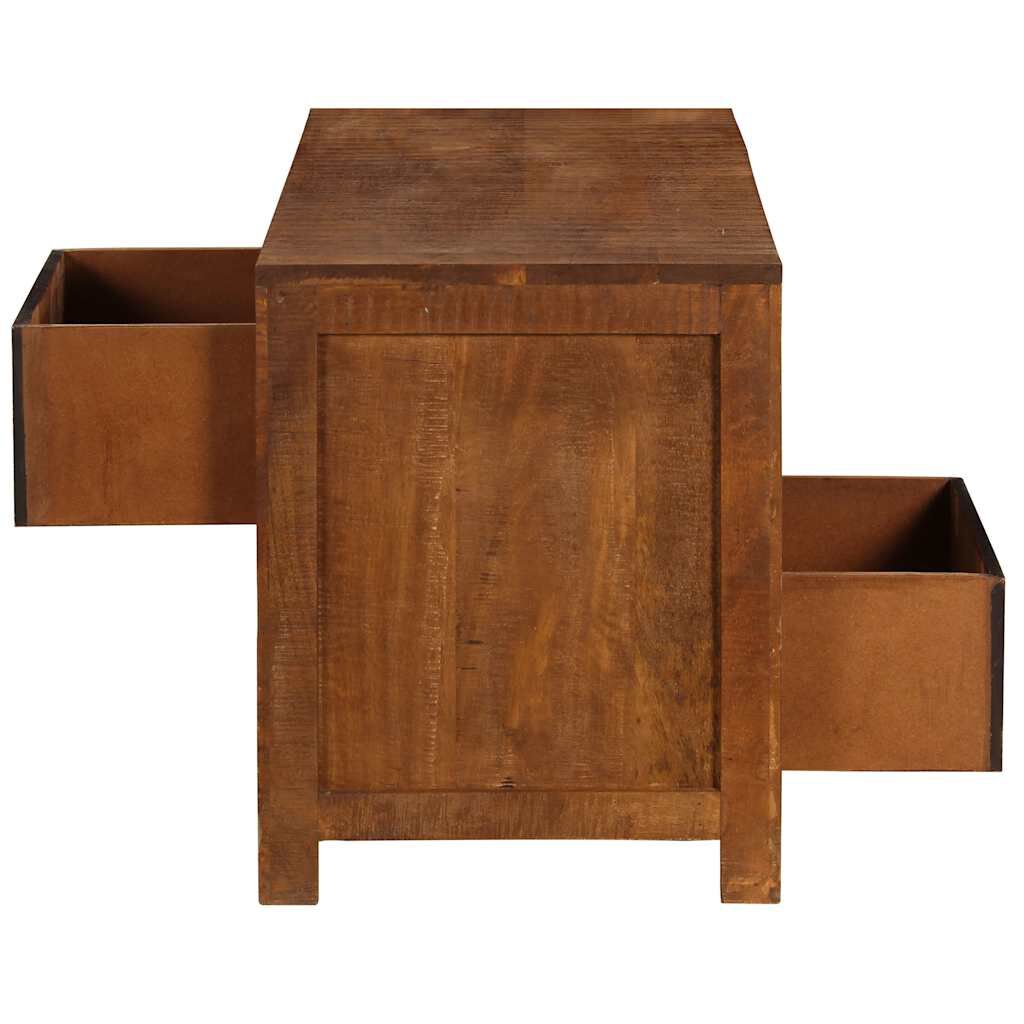 vidaXL Τραπεζάκι σαλονιού με 2 συρτάρια 90x40x50 cm Μασίφ ξύλο μάνγκο