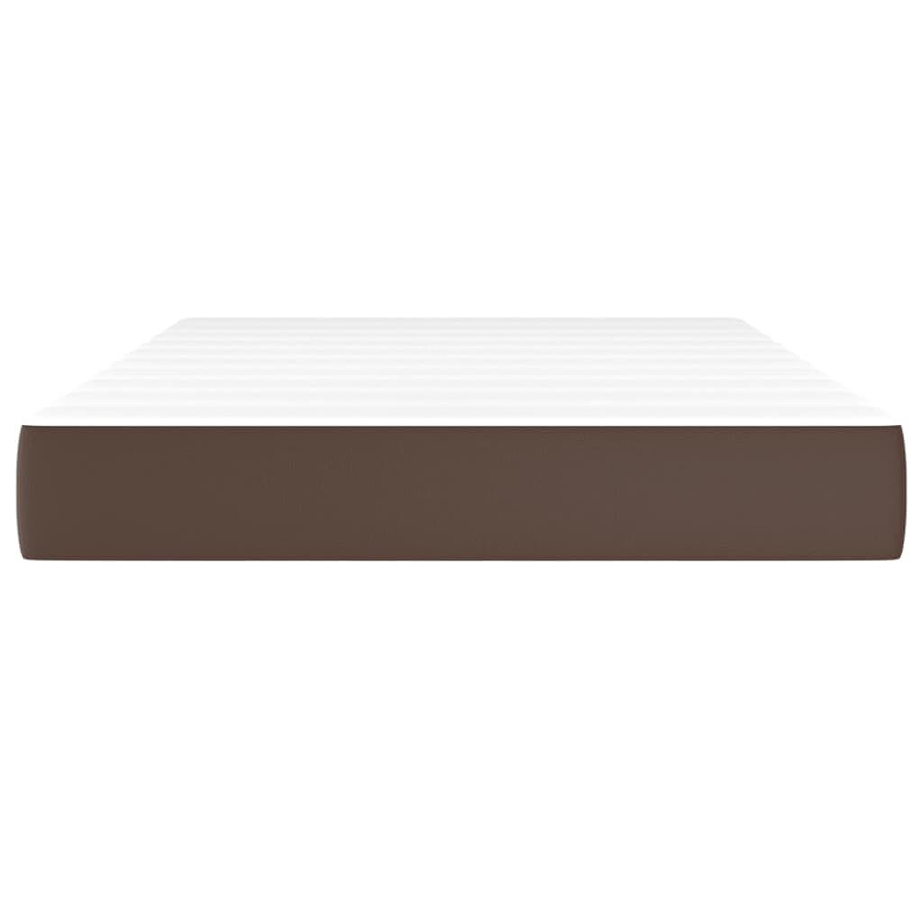 vidaXL Στρώμα με Pocket Springs Καφέ 120x200x20 εκ. Συνθετικό Δέρμα