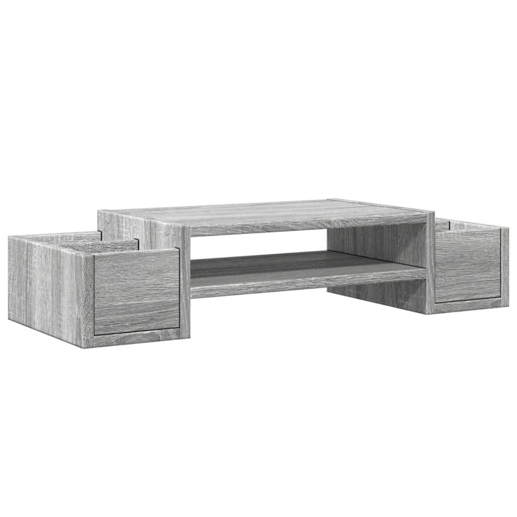 vidaXL Βάση Οθόνης με Αποθ. Γκρι Sonoma 70x27x15 εκ. Επεξεργ. Ξύλο
